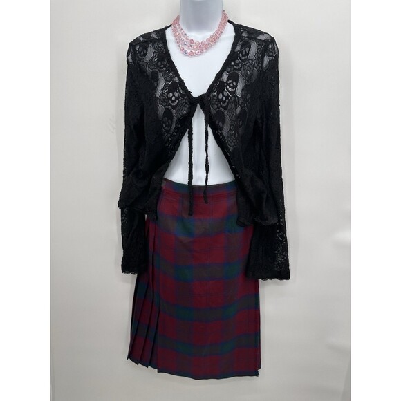 Tartan Scottish Vintage plaid 100% wool skirt Rap  kilt  size Small Long - Picture 1 of 10